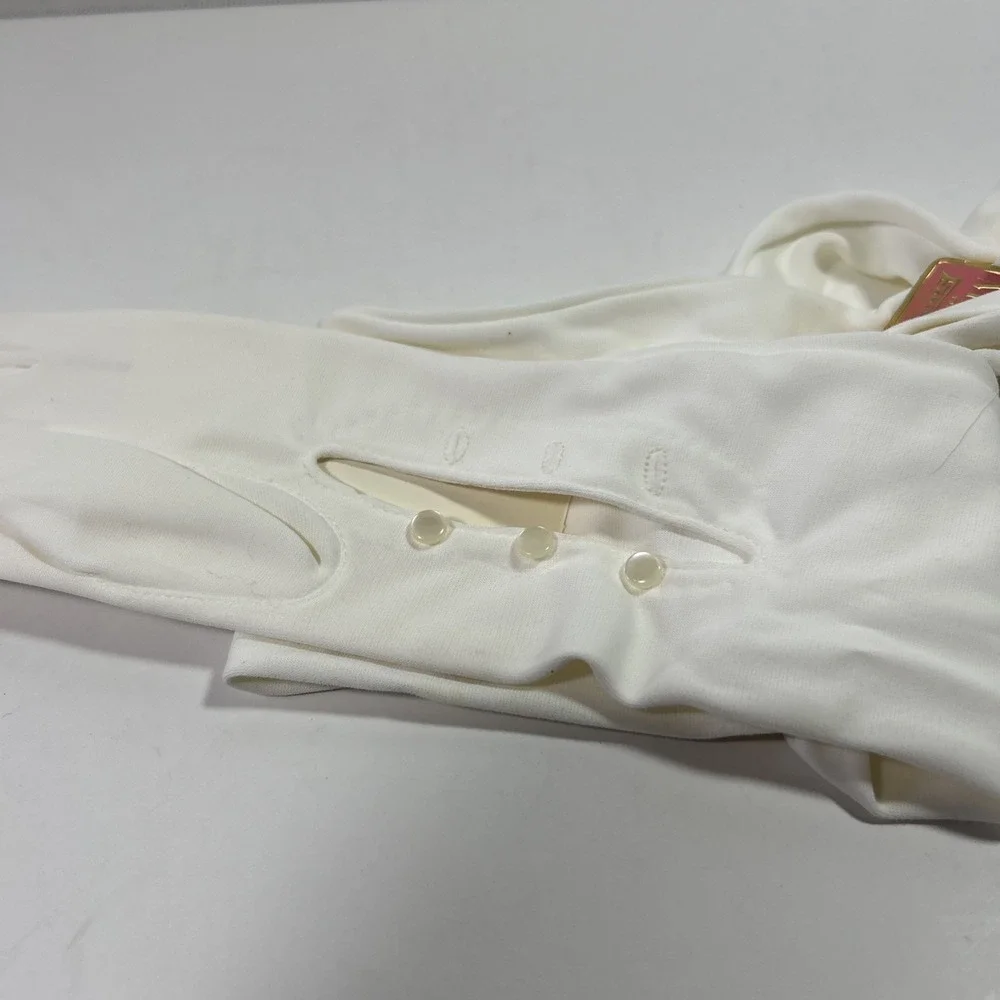 Miss‎ Aris Vintage Elbow Long White Stretch Knit Gloves NWT